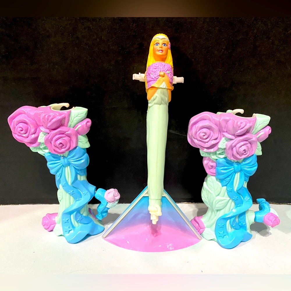 SKY DANCERS VTG 1995 COLLECTIBLE FLYING PRINCESS RAINBOW BREEZE & 2 LAUNCHERS